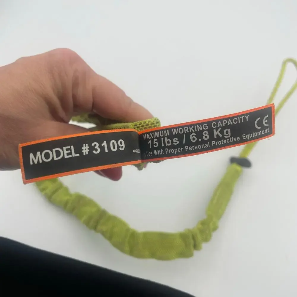 Ergodyne Squids 3109 Tool Lanyard 15lb capacity Carabiner Safety Yellow Green